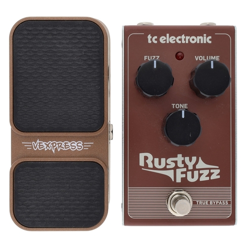 1327 - TC Electronic Rusty Fuzz guitar pedal, boxed; together with a Sonicake Vexpress volume/expression co... 