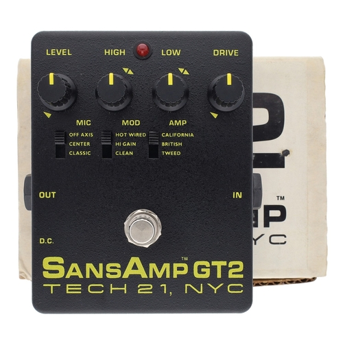 1342 - Tech 21 Sans Amp GT2 guitar pedal, boxed*Please note: Gardiner Houlgate do not guarantee the full wo... 