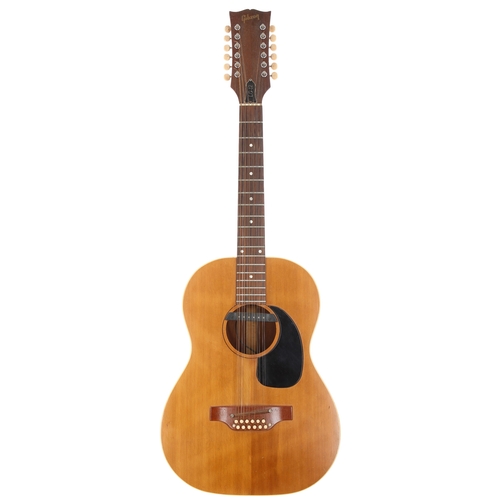 221 - 1969 Gibson LG-12 twelve string acoustic guitar, made in USA; Back and sides: mahogany, scratches an... 