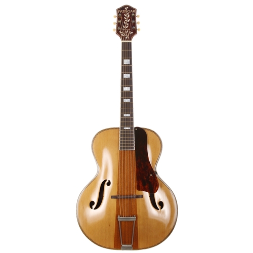229 - 1950s Harmony Patrician archtop guitar, made in USA; Back and sides: mahogany, refinish; Top: three ... 