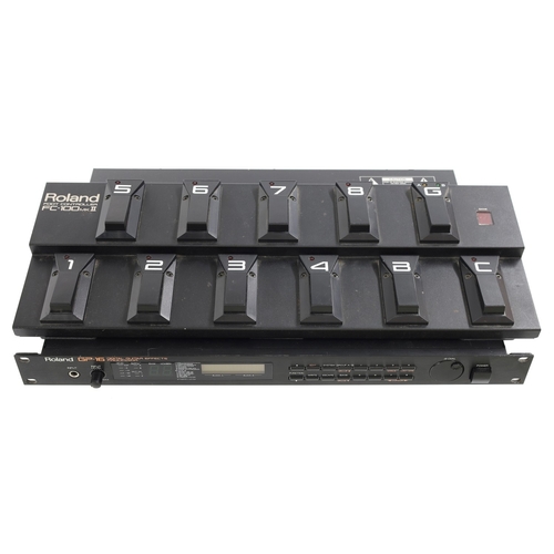 1304 - Roland GP-16 Digital Guitar Effects Processor rack unit, with Roland FC-100 Mark II foot controller*... 