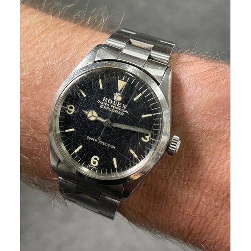 260 - Rare Rolex Oyster Perpetual Explorer Super Precision 'Gilt' dial stainless steel gentleman's wristwa... 
