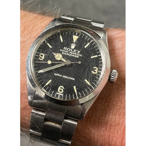 260 - Rare Rolex Oyster Perpetual Explorer Super Precision 'Gilt' dial stainless steel gentleman's wristwa... 