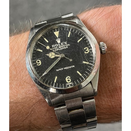 260 - Rare Rolex Oyster Perpetual Explorer Super Precision 'Gilt' dial stainless steel gentleman's wristwa... 