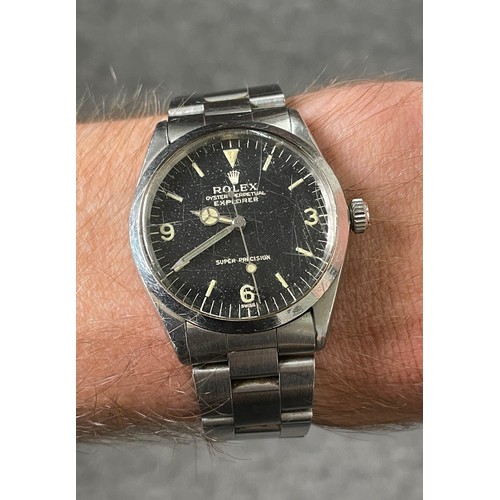 260 - Rare Rolex Oyster Perpetual Explorer Super Precision 'Gilt' dial stainless steel gentleman's wristwa... 