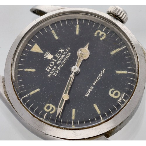 260 - Rare Rolex Oyster Perpetual Explorer Super Precision 'Gilt' dial stainless steel gentleman's wristwa... 