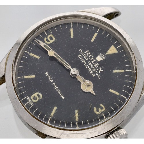 260 - Rare Rolex Oyster Perpetual Explorer Super Precision 'Gilt' dial stainless steel gentleman's wristwa... 