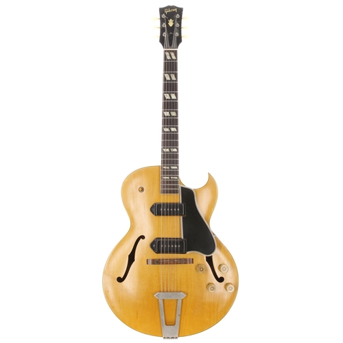 238 - 1954 Gibson ES-175 D hollow body electric guitar, made in USA; Body: natural finished maple, light c... 