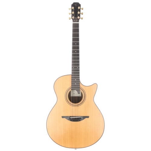 240 - 2000 Wolfgang Gutscher R Model roundback steel string acoustic guitar, made in England; Back and sid... 