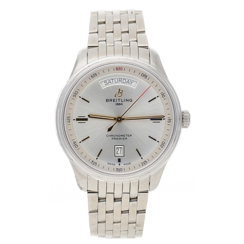 32 - Breitling Premier Chronometer Day Date 40 automatic stainless steel gentleman's wristwatch, referenc... 