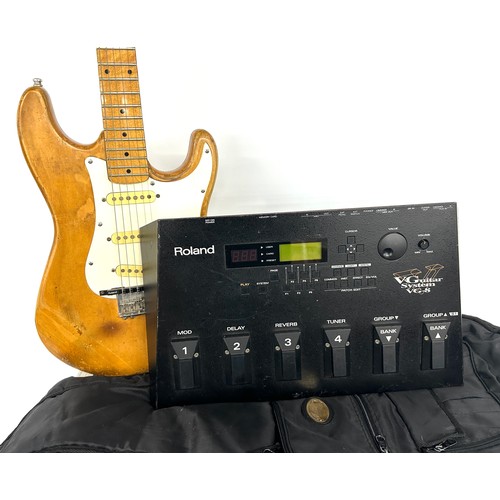 219 - Midi modified Squier by Fender Stratocaster electric guitar, S prefix serial, made in Korea, fitted ... 