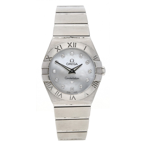 3 - Omega Constellation Diamonds lady's stainless steel wristwatch, reference no. 12310246055001, serial... 