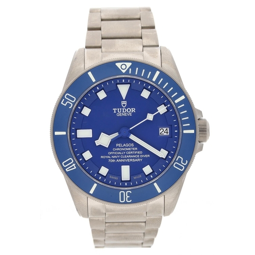 19 - Tudor Pelagos limited edition stainless steel and titanium gentleman's wristwatch made for the 70th ... 