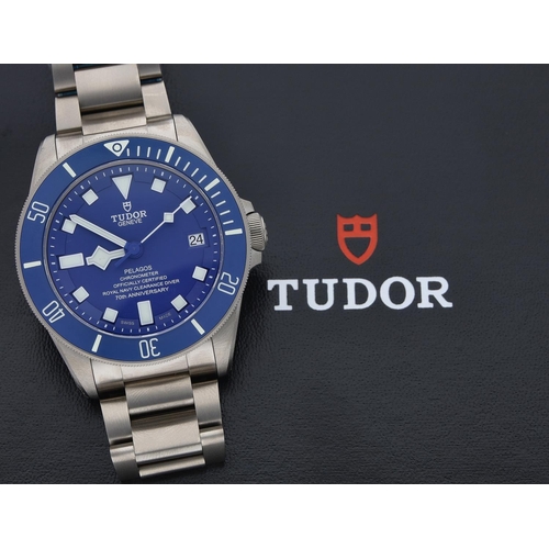 19 - Tudor Pelagos limited edition stainless steel and titanium gentleman's wristwatch made for the 70th ... 
