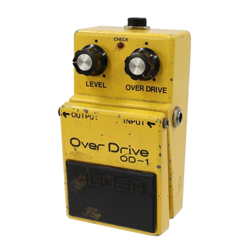 1466 - 1980s Boss OD-1 Overdrive guitar pedal, made in Japan, black label*Please note: Gardiner Houlgate do... 