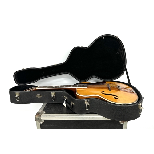 229 - 1950s Harmony Patrician archtop guitar, made in USA; Back and sides: mahogany, refinish; Top: three ... 