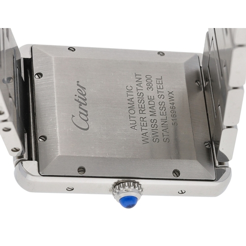 23 - Cartier Tank Solo XL automatic stainless steel gentleman's wristwatch, reference no. 3800, serial no... 