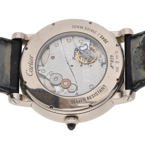 25 - Cartier Rotonde De Cartier 18ct white gold gentleman's wristwatch, reference no. 3045J, serial no. 0... 