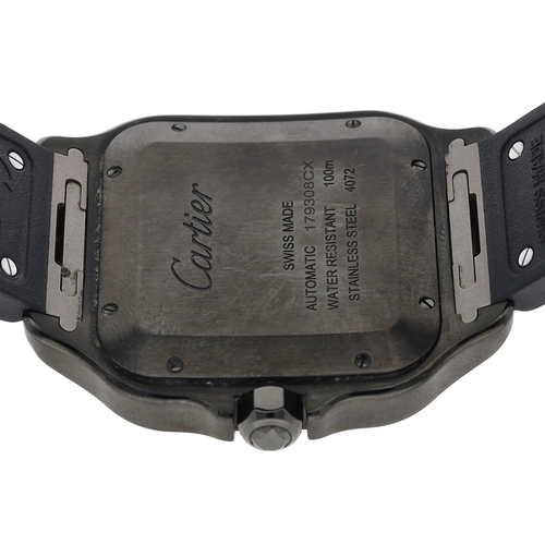 31 - Cartier Santos black ADLC stainless steel automatic gentleman's wristwatch, reference no. 4072, seri... 