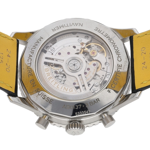 34 - Breitling Navitimer B01 Chronograph 46 automatic stainless steel gentleman's wristwatch, reference n... 