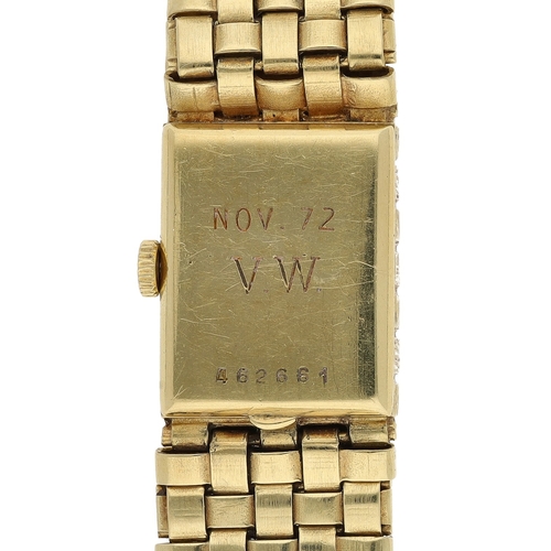 45 - Vacheron & Constantin 18ct lady's wristwatch, case no. 4626xx, rectangular champagne dial with a... 
