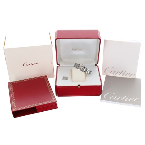 27 - Cartier Tank Francaise stainless steel lady's wristwatch, reference no. 2384, serial no. 74523xxx, c... 