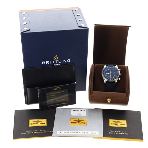 33 - Breitling Transocean Chronograph automatic stainless steel gentleman's wristwatch, reference no. AB0... 