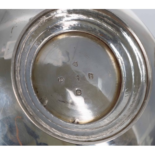 551 - George IV silver teapot, the hinged cover with a rose finial and having a shell cast hinge and spout... 