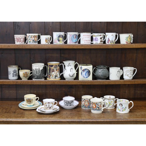 687 - Dame Laura Knight - two pottery mugs commemorating the Coronation of King George VI and Queen Elizab... 