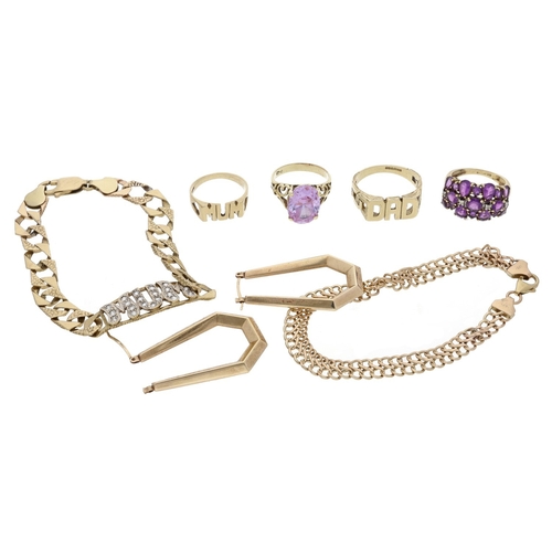 424 - Assorted 9ct gold jewellery, 33.6gm in total (204)