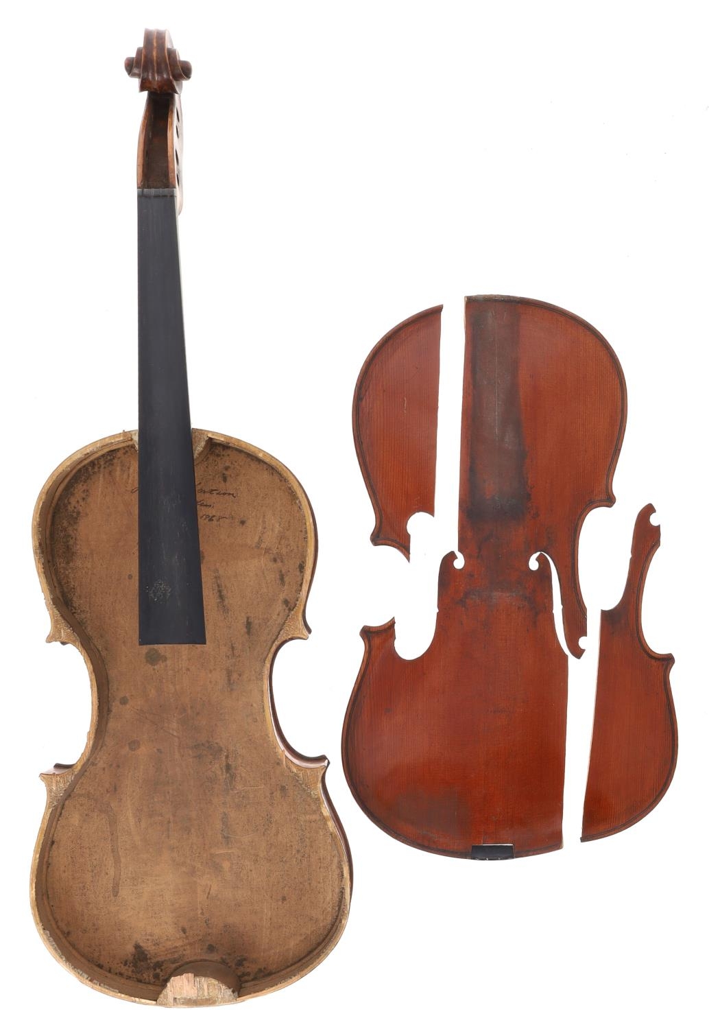 Good Scottish violin by and inscribed to the upper bouts of the inner ...