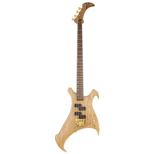 John Entwistle (The Who) & John Deacon (Queen) - Owned and played 1986 Warwick Buzzard bass guitar, prototype no.5, made in West Germany, ser. no. B-005-00 86, Body: natural Zebrano wood, a few small hairline splits, minor play marks, Neck: wenge thru-neck; Fretboard: wenge with arabic numeral position markers; Frets: minor wear; Electrics: working, EMG active pickups; Hardware: good; Case: fitted flight case bearing various transit labels; Weight: 4.28kg; Overall condition: good