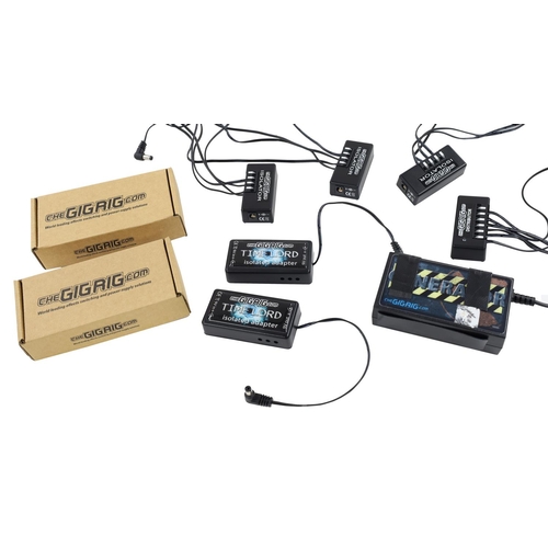 1460 - The Gig Rig guitar pedal units and cables to include a Generator, two Time Lord isolated adapters, f... 