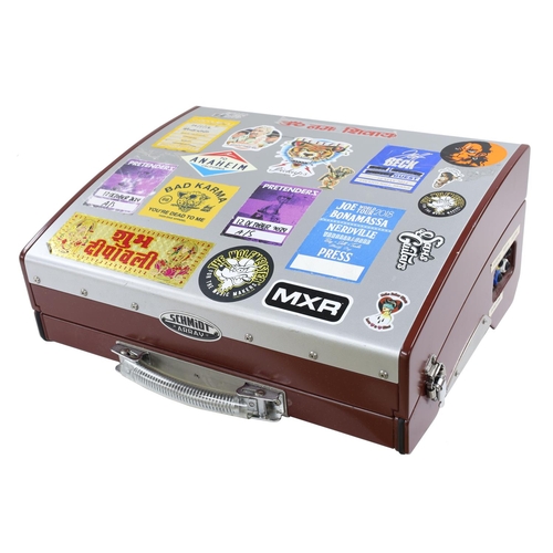 1477 - Schmidt Array two tier pedal board fitted with two Strymon Oiai R30 power units, the board fitted wi... 