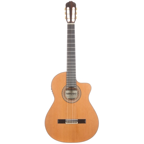 1916 - Raimundo Model 660E electro-acoustic classical guitar, rosewood back and sides, cedar top, within Ki... 