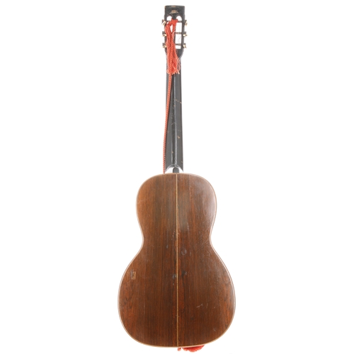 1931 - Antique German small bodied acoustic guitar; Back and sides: Brazilian rosewood, various hairlines -... 
