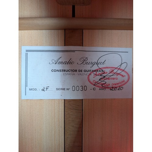 1911 - 2010 Amalio Burguet 2F Flamenco guitar, made in Spain; Back and sides: cypress; Top: spruce; Neck: c... 