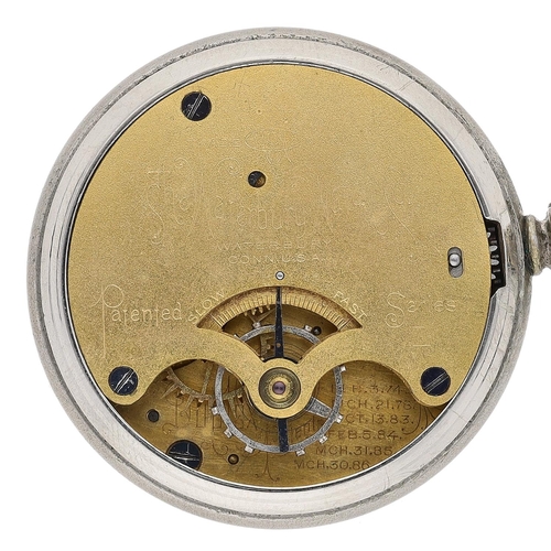206 - Waterbury Watch Co. Series L duplex nickel cased fob watch, signed patented movement, signed dial wi... 