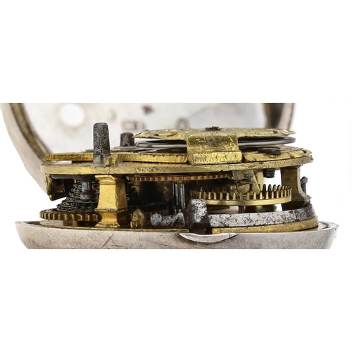 221 - Josephson, London - George III silver repoussé pair cased verge pocket watch, London 1787, No. 1530,... 