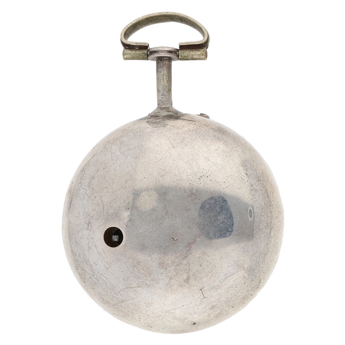 221 - Josephson, London - George III silver repoussé pair cased verge pocket watch, London 1787, No. 1530,... 