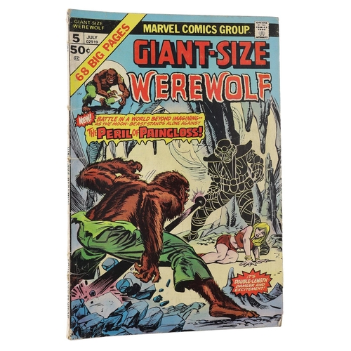 88 - Marvel Comics: Giant-size Werewolf 'The peril of paingloss!' issue #5, circa 1974; together with sev... 
