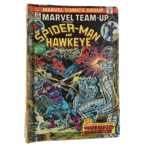 95 - Marvel comics: Marvel Team-up Spider-Man and Hawkeye 'The messiah machine!' issue #22, circa 1972; t... 