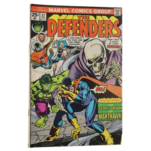 106 - Marvel Comics: The Defenders 'The secret origin of Nighthawk' issue #32, circa 1976; together with t... 