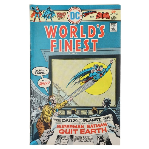 55 - DC Comics, World's Finest 'Superman's stolen birthday' issue #235, circa 1975; together with two oth... 