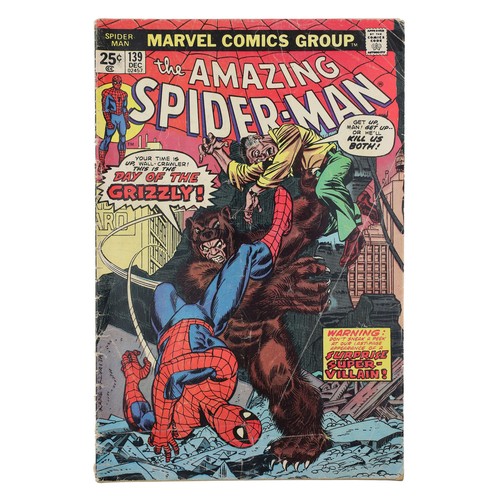 23 - Marvel Comics, The Amazing Spider-Man issue #139, circa 1974, 'Day of the Grizzly!', first appearanc... 