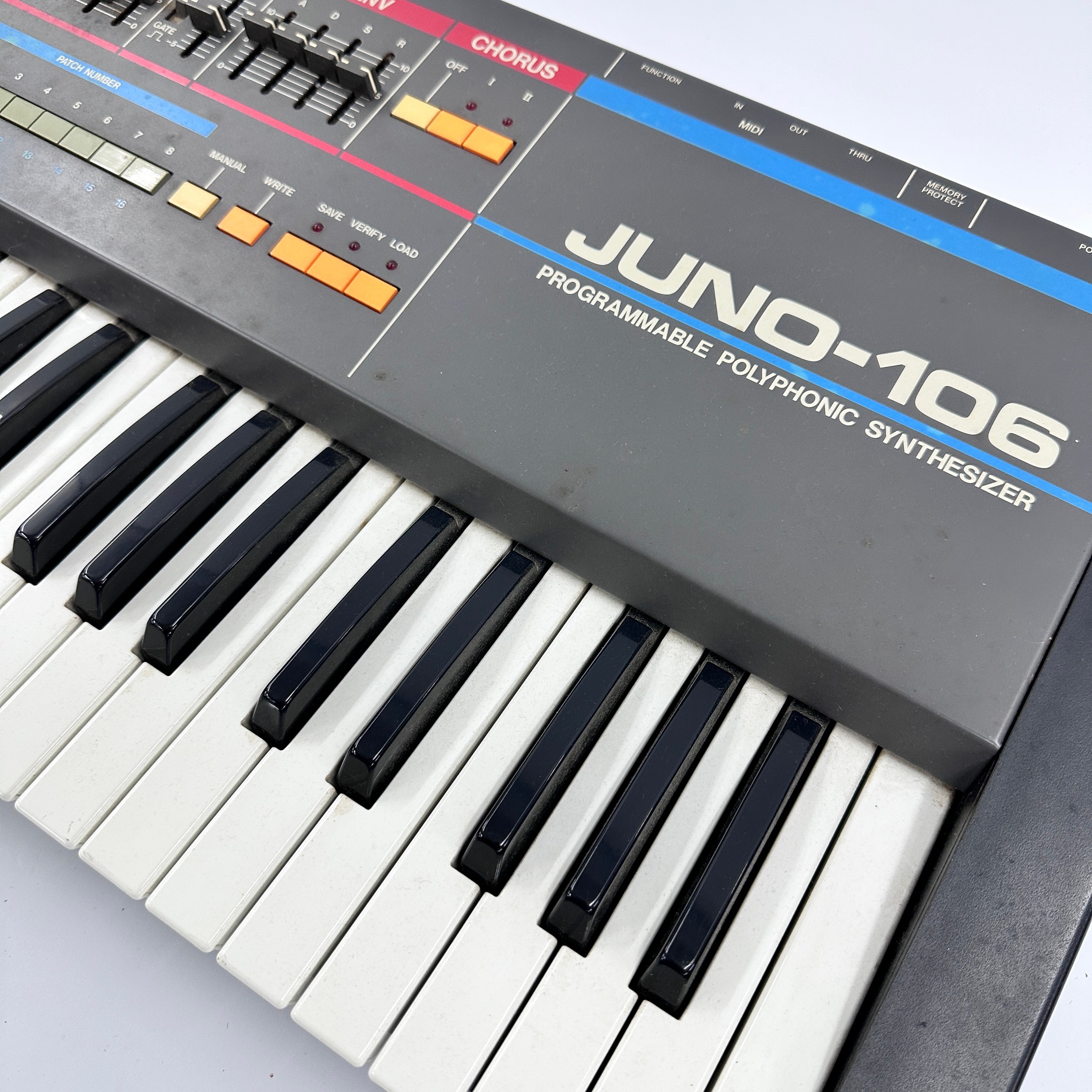 1985 Roland Juno 106 Programmable Polyphonic Synthesizer keyboard, made ...