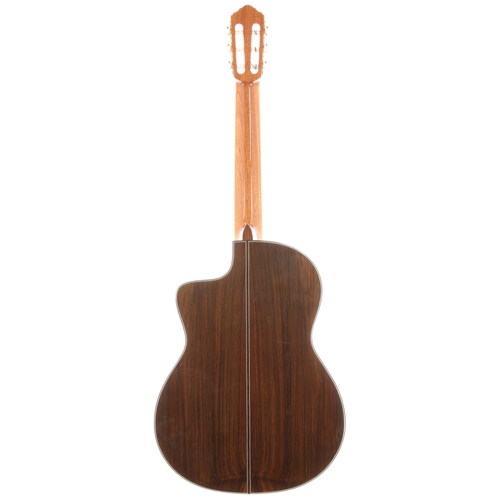 1908 - 2020 Kenny Hill Guitar Company New World Guitar Co Player Series P6505 cutaway classical guitar, mad... 