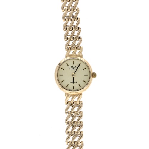 38 - Rotary Quartz 9ct lady's wristwatch, case back with presentation inscription dated 1992, 9ct bracele... 