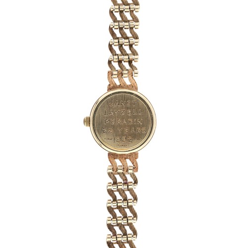 38 - Rotary Quartz 9ct lady's wristwatch, case back with presentation inscription dated 1992, 9ct bracele... 