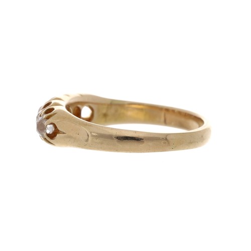 49 - Attractive antique 18ct claw set five stone old-cut diamond ring, 0.50ct approx in total, clarity VS... 